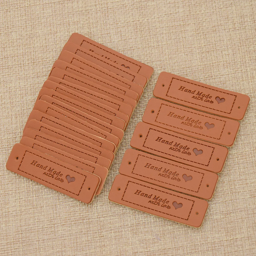 20 шт абсолютно новые ручной работы этикетки для одежды из искусственной кожи