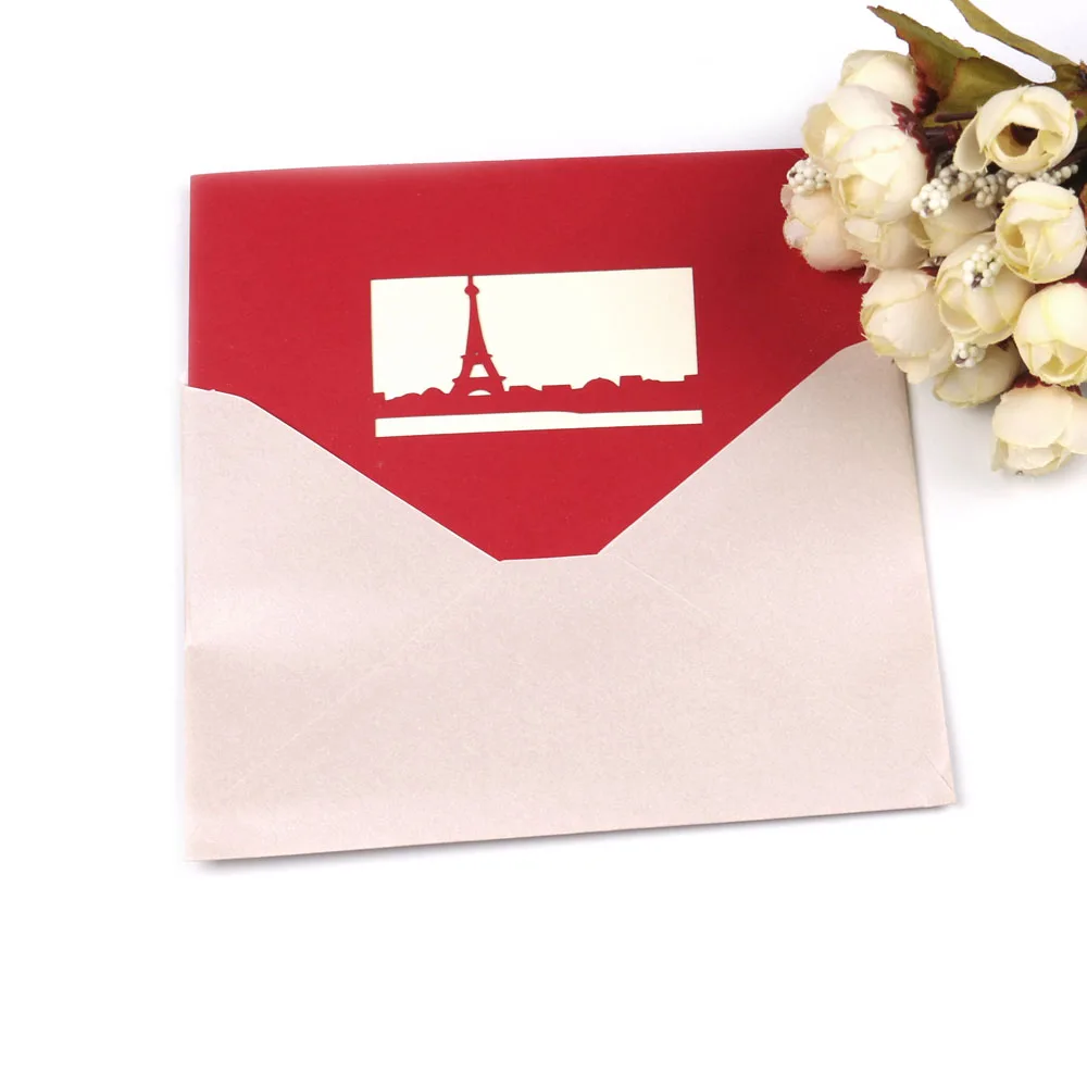 Blank Paper Cards 3D Handmade Pop Up Laser Cut Stereoscopic Anniversary Greeting Card Happy Birthday Postcard Gift | Дом и сад