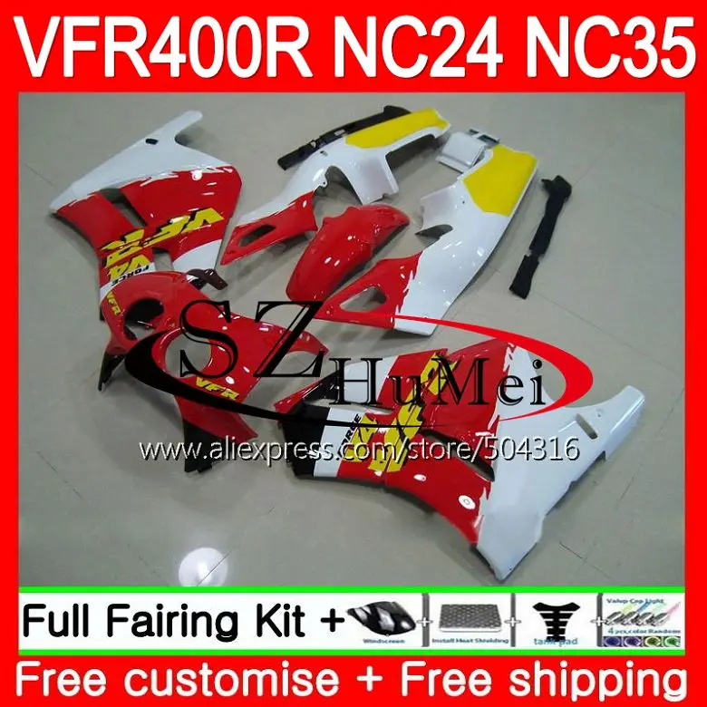 

RVF400R для HONDA VFR400 R RR NC24 VFR400R 87 88 94 95 96 красный желтый 125SH. 20 NC35 V4 VFR 400R 1987 1988 1994 1995 1996 обтекатель