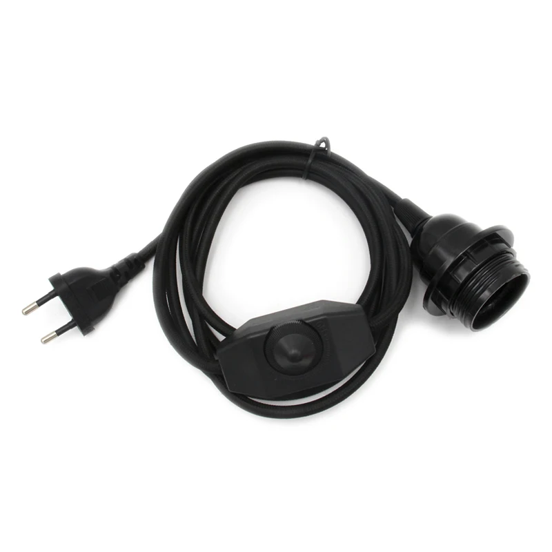 Винтажный шнур питания с евровилкой 2 метра диммером и патроном E27|e27 e27|e27 lamp fittinglamp