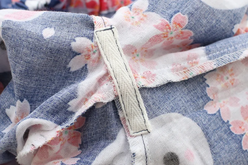 Женские хлопковые Пижамные комплекты Kimonos Yukata из японского хлопка, халат и штаны с принтом кролика сакуры, летняя и осенняя тонкая одежда для сна