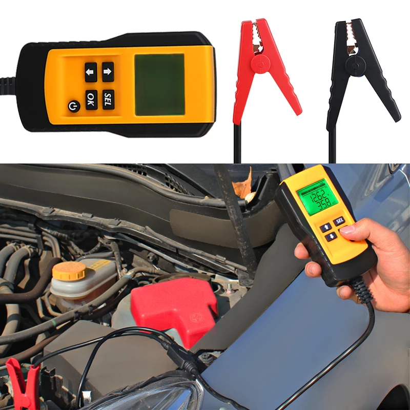 

12V Car Vehicle Battery Tester LCD Digital Automotive Battery Analyzer Diagnostic Tool Internal Resistance CCA Voltage Test