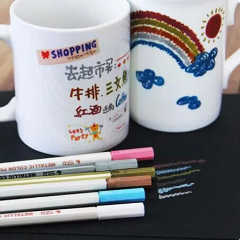 DIY милый кавайный водяной мел акварель гелевая ручка для черной доски фото