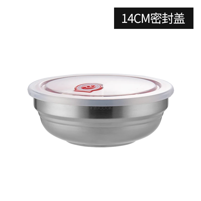 14cm PP ONLYCOOK большая Бытовая 304 миска из нержавеющей стали с двойной изоляцией чаши для риса и супа чаша - Цвет: 14cm PP