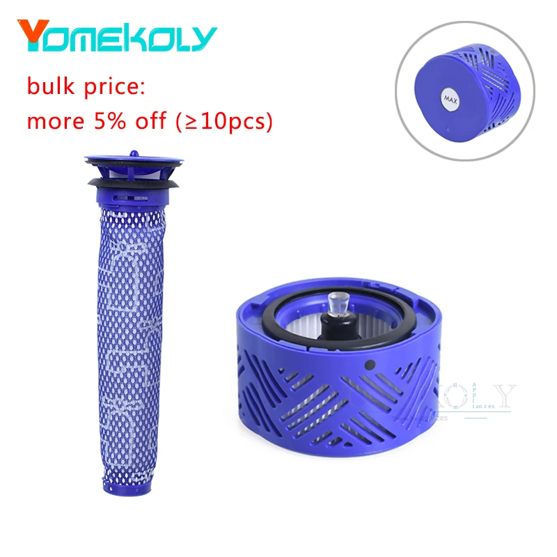

2 шт./компл. пред-и пост-двигатель HEPA фильтр комплект для Dyson V6 DC59 пылесос Запчасти подходит часть DY-96674101 (наклеиваемая) и DY-96566101 (предварительн...