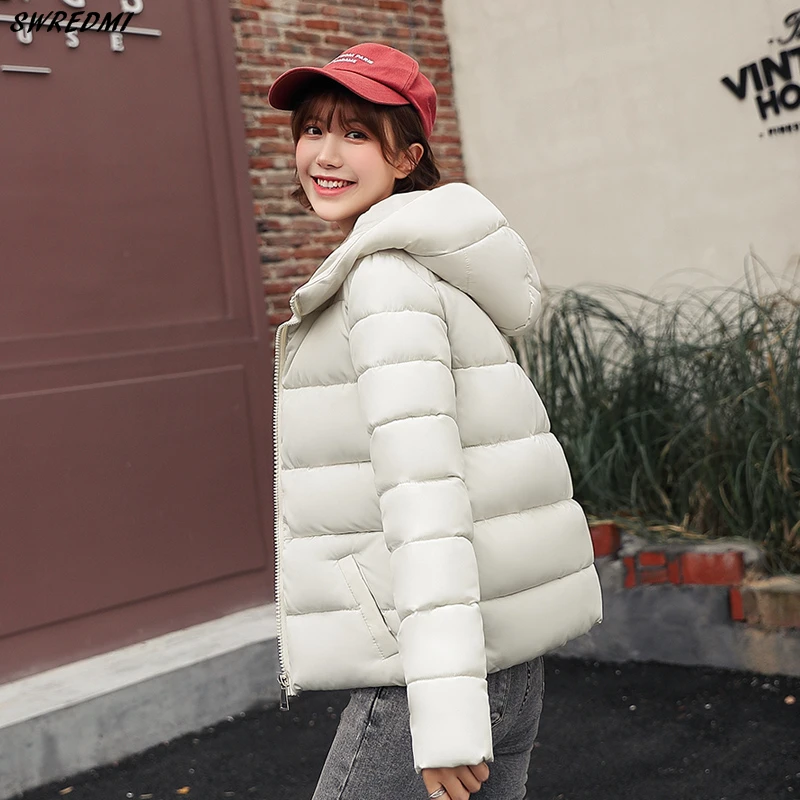 Куртка SWREDMI Женская с капюшоном теплая красная ватная|Женские парки| |