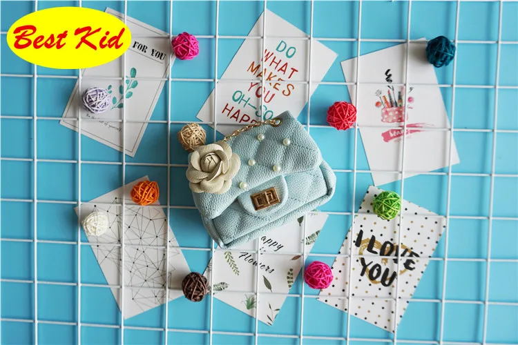 Sky blue Bestkid сумки! Маленькие детские кошельки, сумки на плечо, Сумка с жемчугом для маленьких детей, мини-кошелек для девочек дошкольного возраста, маленький кошелек для детей, SMT042 - Цвет: Sky blue