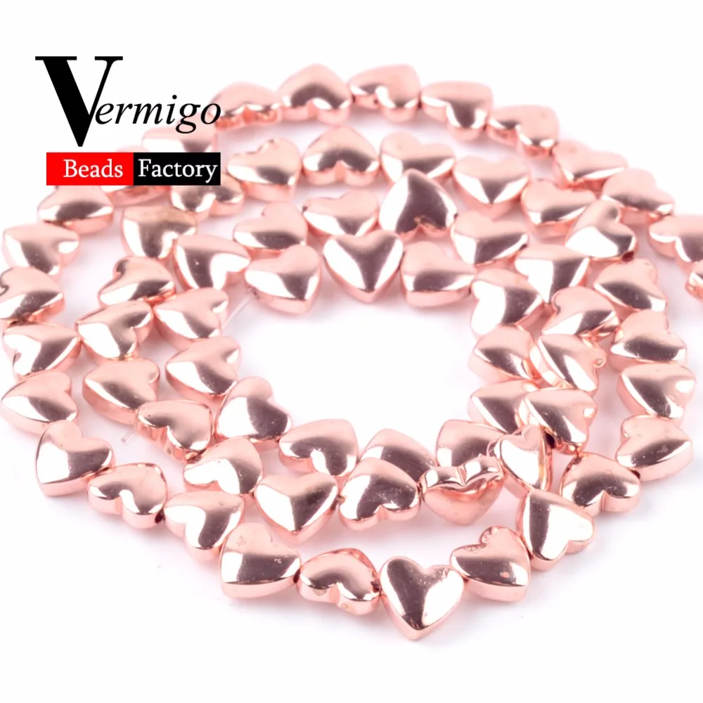 Натуральные минералы розовое Золотое любовное сердце гематитовый камень