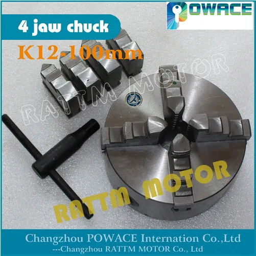 [Корабль ЕС] 3 челюсти K11-80mm/4 Челюсти K12-100mm ручной Самоцентрирующийся патрон ЧПУ станок токарный патрон - Цвет: 4jaw K12 100mm
