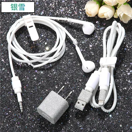 style 2 Роскошные Защита для usb-кабеля устройство для сматывания шнура от наушников Кабельный органайзер тпу спиральный usb-шнур с зарядным устройством для iphone 8 7 6 5 - Цвет: style 2