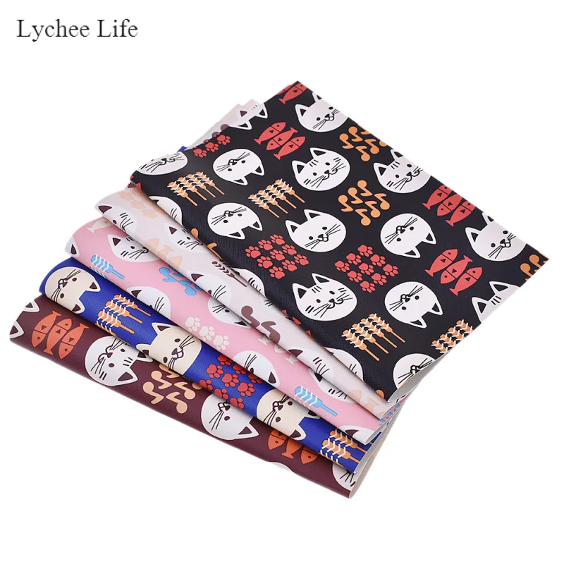 Личи жизнь А4 мультяшный Кот искусственная кожа швейная ткань DIY сумка для одежды