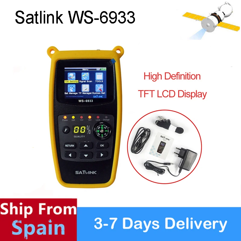 SATXTREM Satlink WS 6933 2 1 дюймов ЖК дисплей Дисплей DVB S2 FTA C & Ку WS6933 Цифровой спутниковый