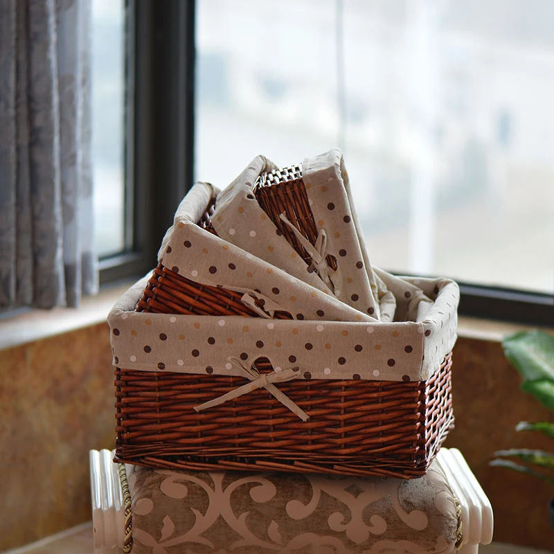 Новое бамбуковое ткацкое хранилище корзина для фруктов коробка хранения из