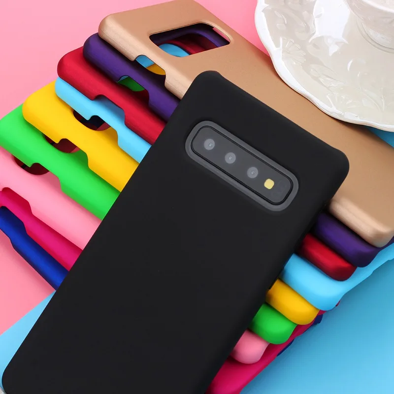 Роскошный прорезиненный Матовый Жесткий Пластик чехол для samsung Galaxy S10 S10E S8 S9 Plus чехлы-накладки для телефона