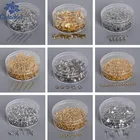 Шкатулка для ювелирных изделий, золотого и серебряного цветов, крючки для сережек, цепочки, соединительные кольца, колпачки для бусин, 9 букв, штифты с ушком, фурнитура для рукоделия, 100-500 шт.