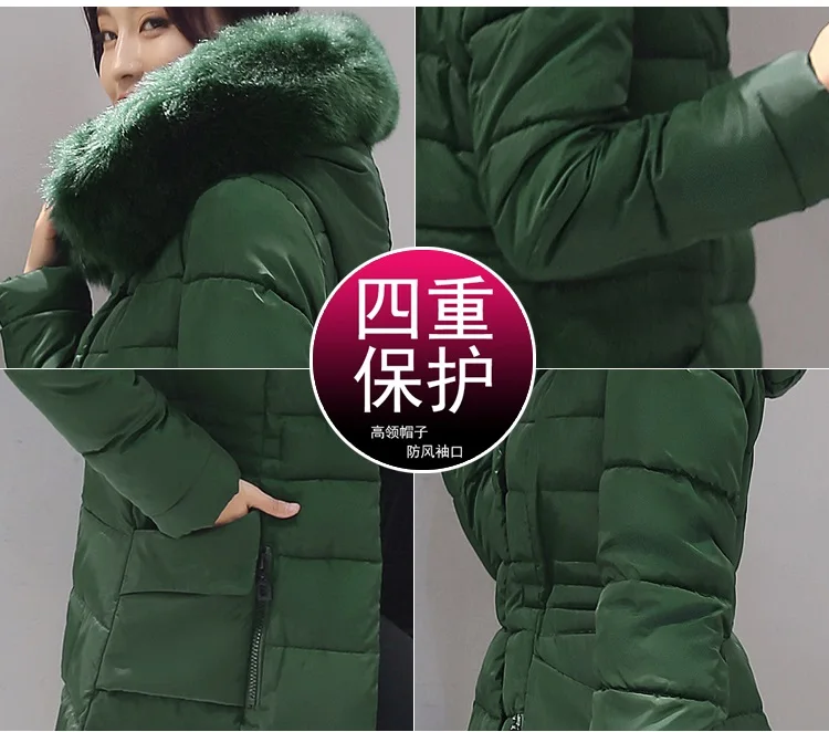 

Plus Size 5XL Long Winter Jackets 2021 Fashion Down Jacket Coat Womens Thicken Warm Cotton-padded Parkas Female Hooded Slim Coat