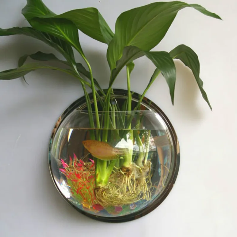 Креативные настенные аквариумные мини-аквариумные рыбки Фреска водный культивированный цветочный горшок офисный эко декоративный аквариум Диаметр аксессуары
