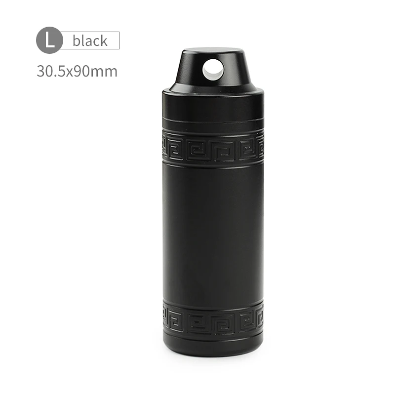 L black S/L металлическое уплотнение бутылки канистра Открытый выживания водонепроницаемый бак кемпинг спасательное оборудование комплект - Цвет: L black