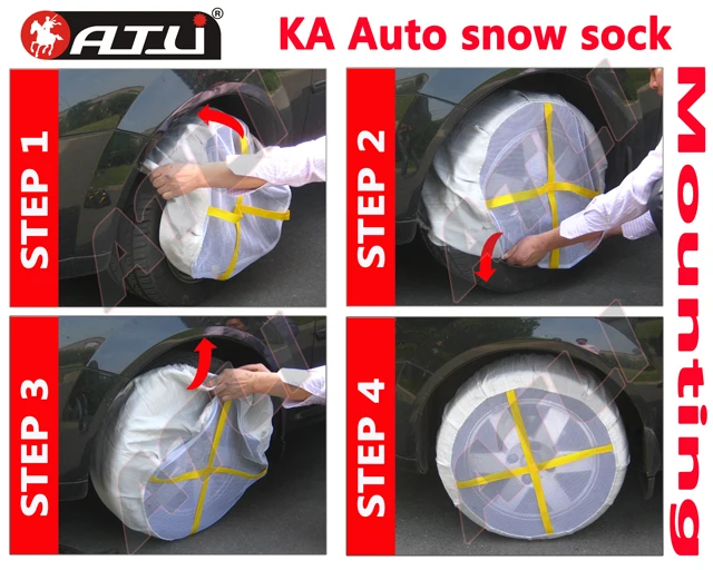 Big size KA 2pcs fabric textile snow chains sock for car Tire Cadenas Para Nieve wheel anti skid chain | Автомобили и мотоциклы