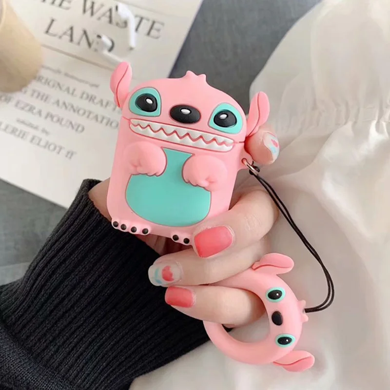 2 Чехол для AirPods, милый мультяшный защитный чехол, беспроводной чехол для наушников Air pods 2, чехол для наушников с кольцом на палец - Цвет: 2