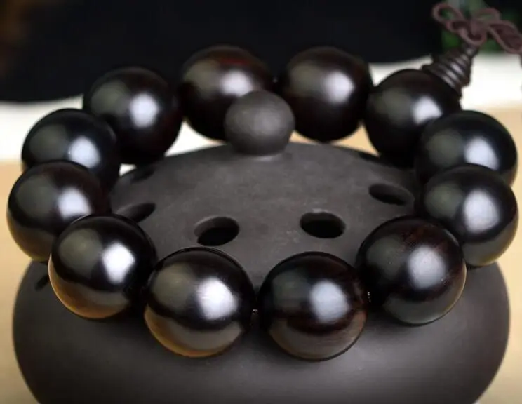 Бусины Будды из натурального сандалового дерева черного цвета для мужчин и