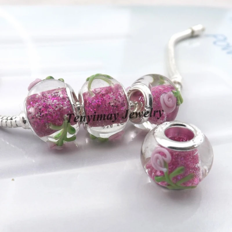 Новейший дизайн стеклянные бусины лэмпворк Европейские Бусины-подвески с