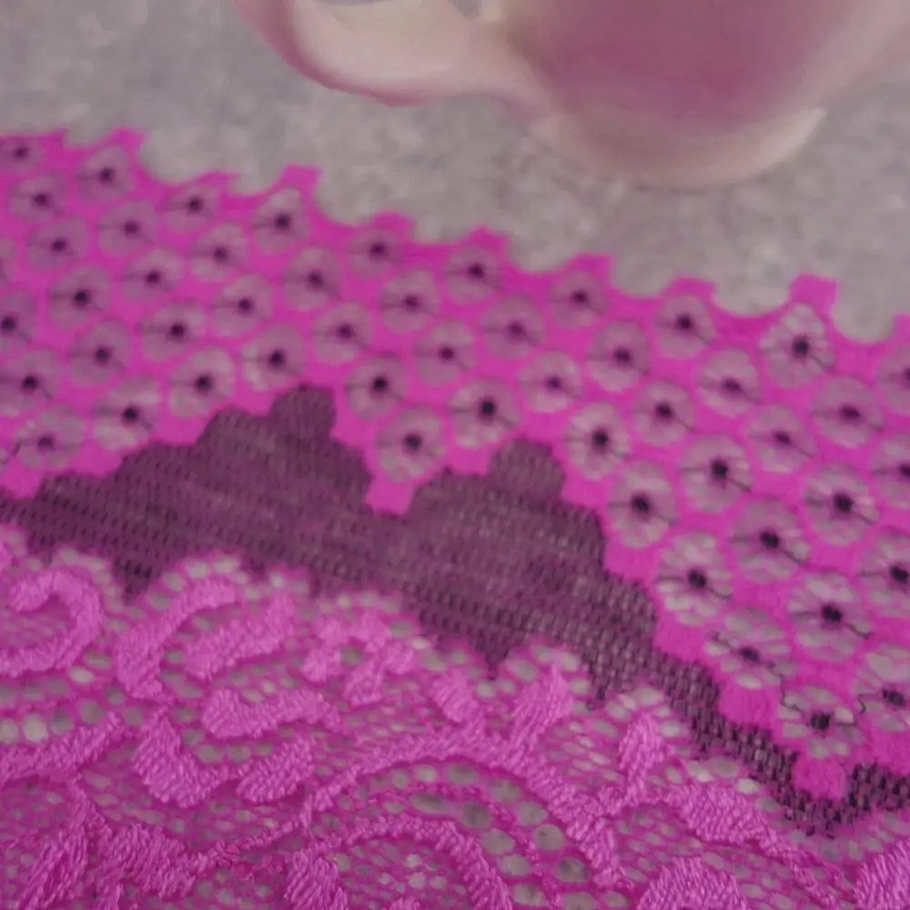 Эластичная кружевная лента #25 ширина 20 см 2 ярдов/партия фуксия аппликация с