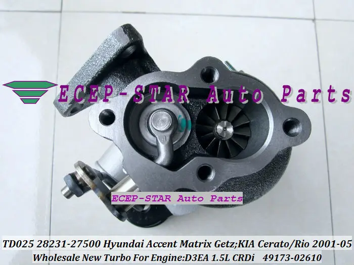 Турбокомпрессор TD025 28231-27500 49173-02610 49173-02620 для KIA Cerato Rio, HYUNDAI Accent Getz Matrix 01- D3EA 1.5L CRDI 28231 27500 (art.: 3920dc49704dd) - 3920dc49704dd