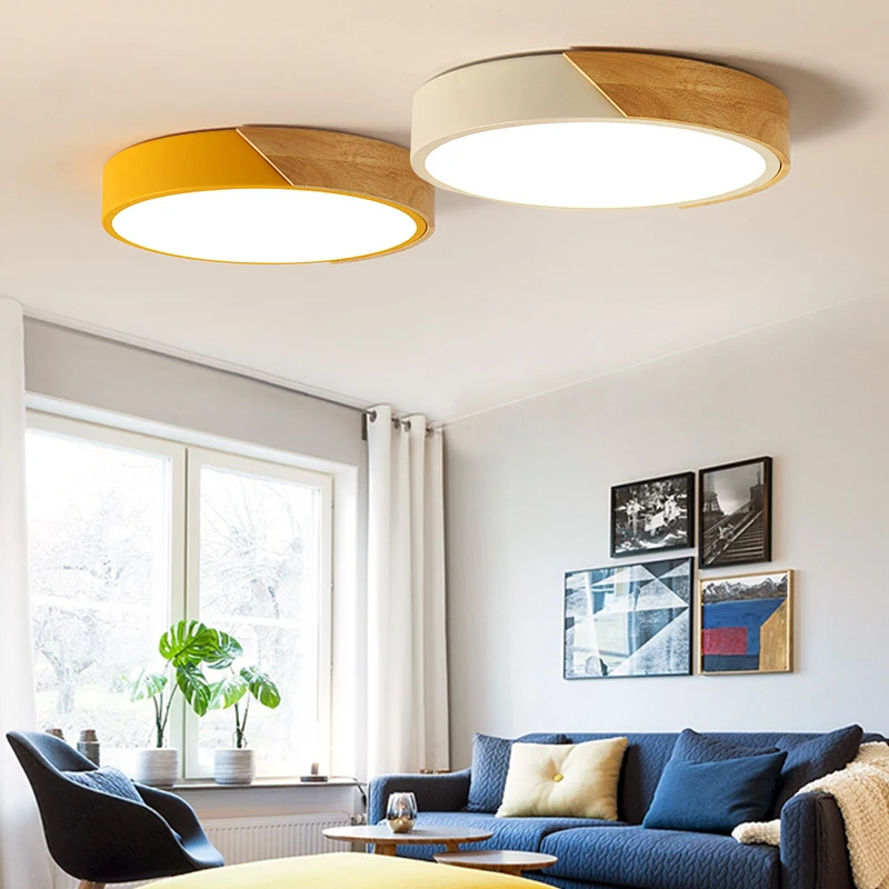 Modern Lamp LED Ceiling Lights for Bedroom Living Room Lighting Fixture Ceiling Lamps Surface Mount Decoration Metal Wood