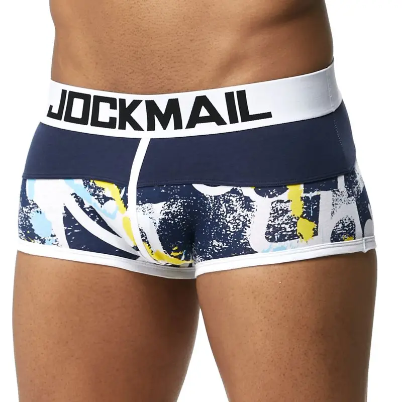 JOCKMAIL, сексуальное мужское нижнее белье, дышащие боксеры, шорты, набивные трусы, хлопковые мужские трусы, u-образная выпуклая сумка, Cueca, Гей Нижнее белье - Цвет: 28