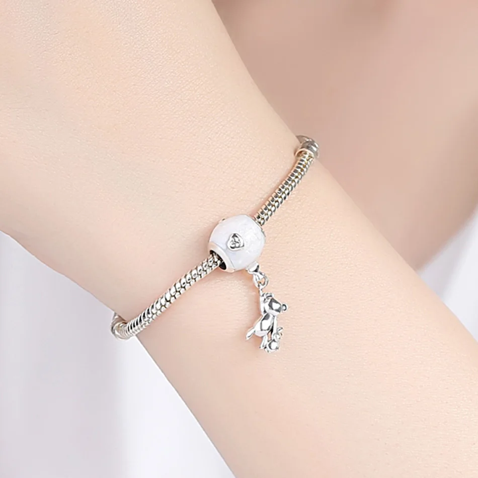 FOREWE милый Шарм бусина-медведь с аутентичным 100% стерлингового серебра 925 Fit Pandora