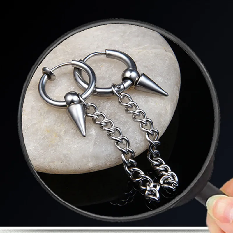 Серьги-кольца для женщин и мужчин 1 шт. панк нержавеющая сталь с перекрестными