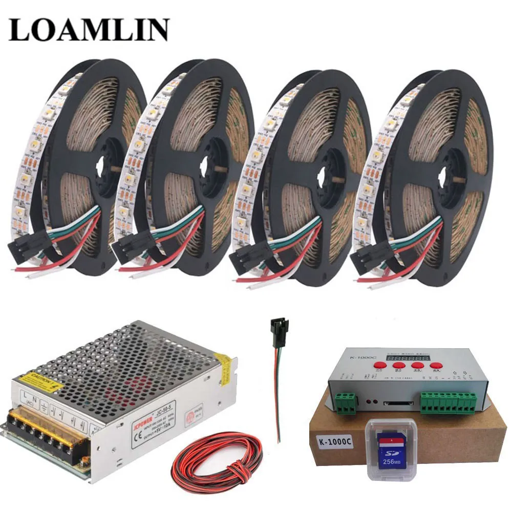 SK6812 RGBW светодиодный светильник лента K-1000C(T-1000S Обновлено) RGB Led 2048 пикселей контроллер DC5V светодиодный трансформатор