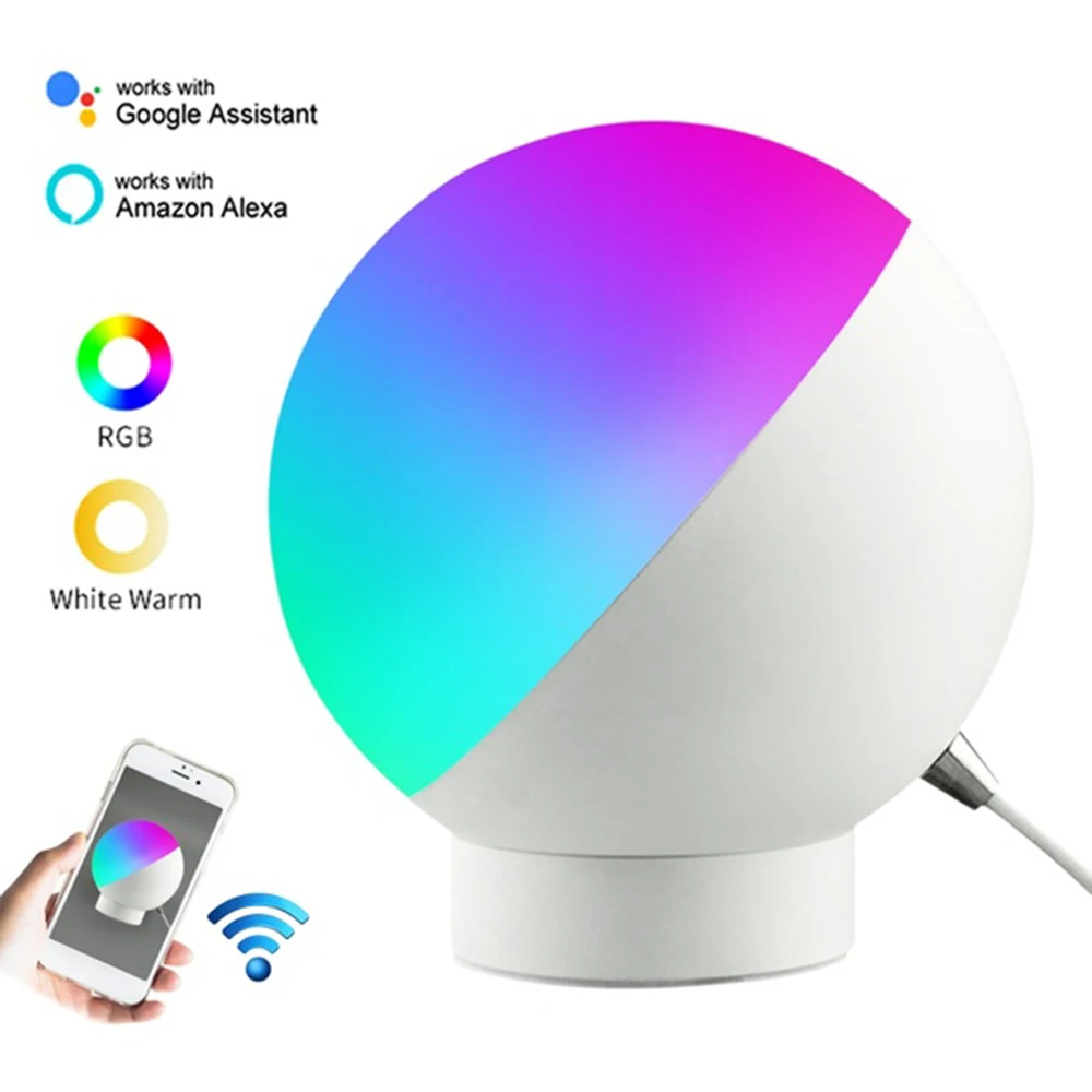 Горячая ЕС/США умная Настольная лампа для ухода за глазами 7 Вт, Wifi умный светодиодный светильник лампа работает с Amazon Alexa Google Home Dot Echo