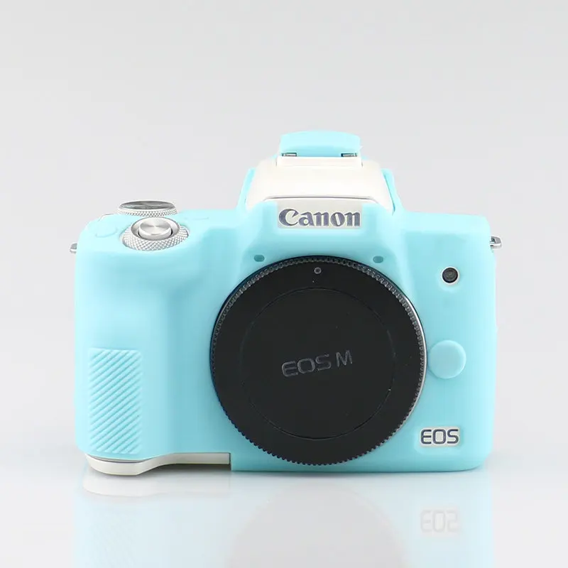 Blue Силиконовая кожа брони чехол корпус протектор для Canon EOS M50 тела только цифровой камеры - Цвет: Blue