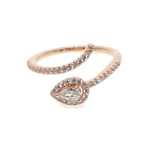 Rose Gold Clear 1-1 ZHOUYANG кольца для женщин, уникальная змеиная форма, много цветов, капля воды, циркон, 2 цвета, регулируемое Открытое кольцо, модное ювелирное изделие KAR380 - Цвет основного камня: Rose Gold Clear 1-1