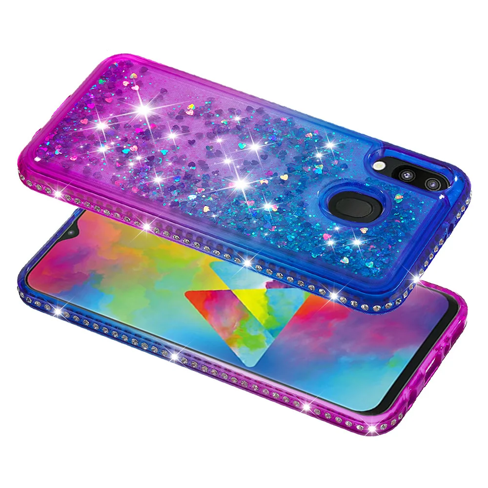 Для samsung Galaxy M20 Алмазный кейс с переливающимся градиентом Coque для м 20 Роскошные