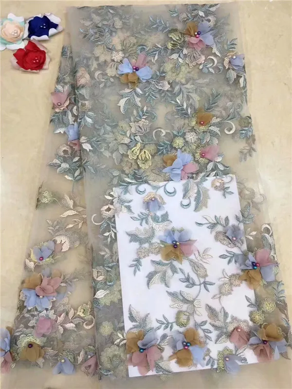 Высокое качество французская кружевная ткань 2018 Новый 3D аппликация африканская