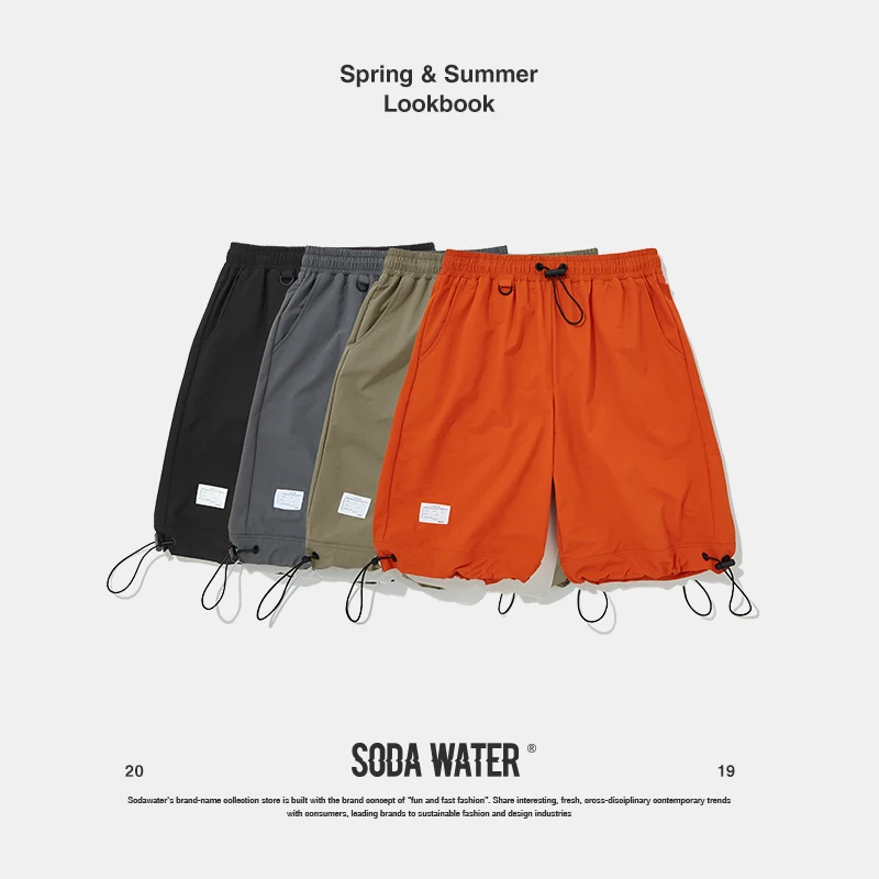 Шорты на завязках sodawater свободные повседневные шорты в уличном стиле однотонные