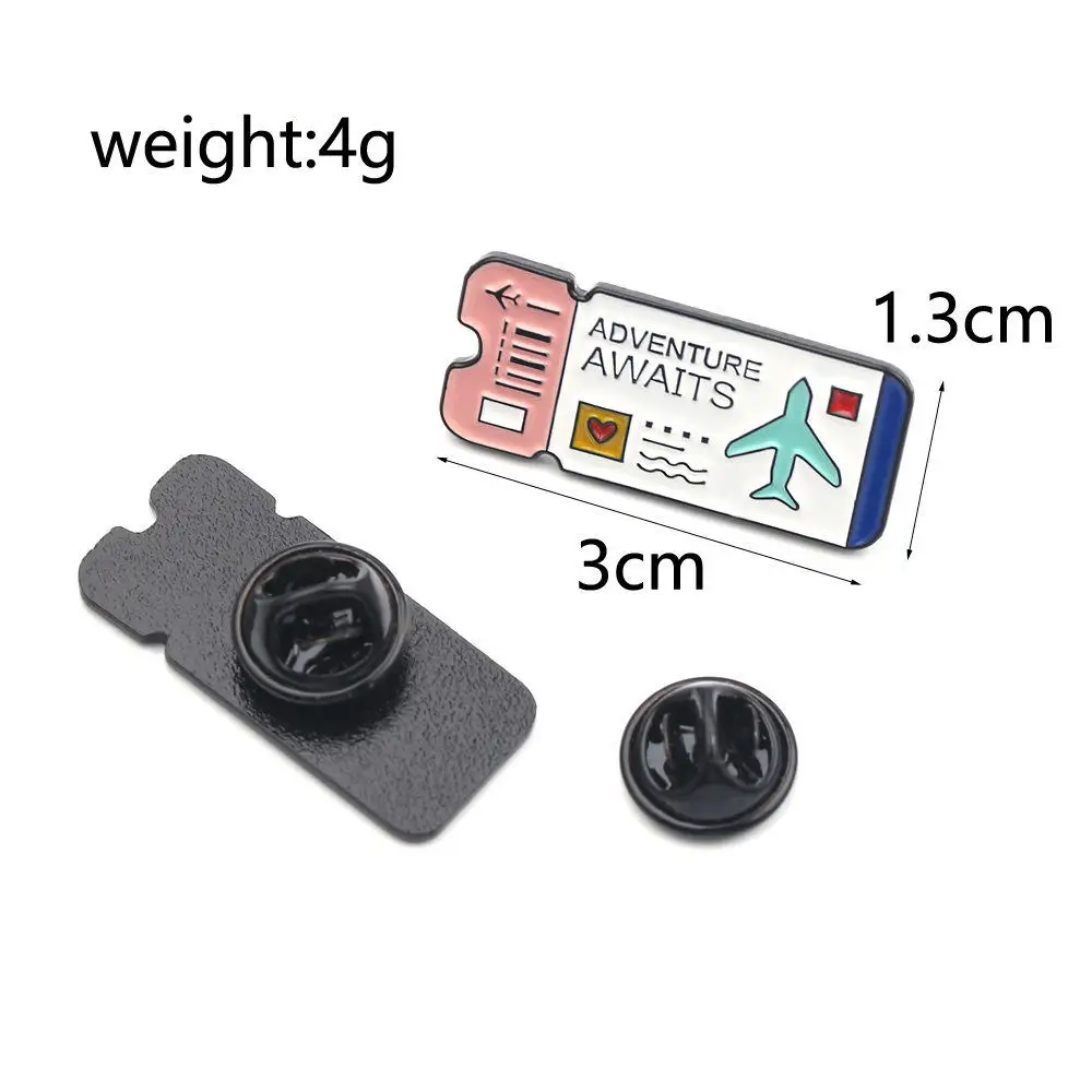 Милые эмалированные булавки брошь на булавке в виде билета самолете для