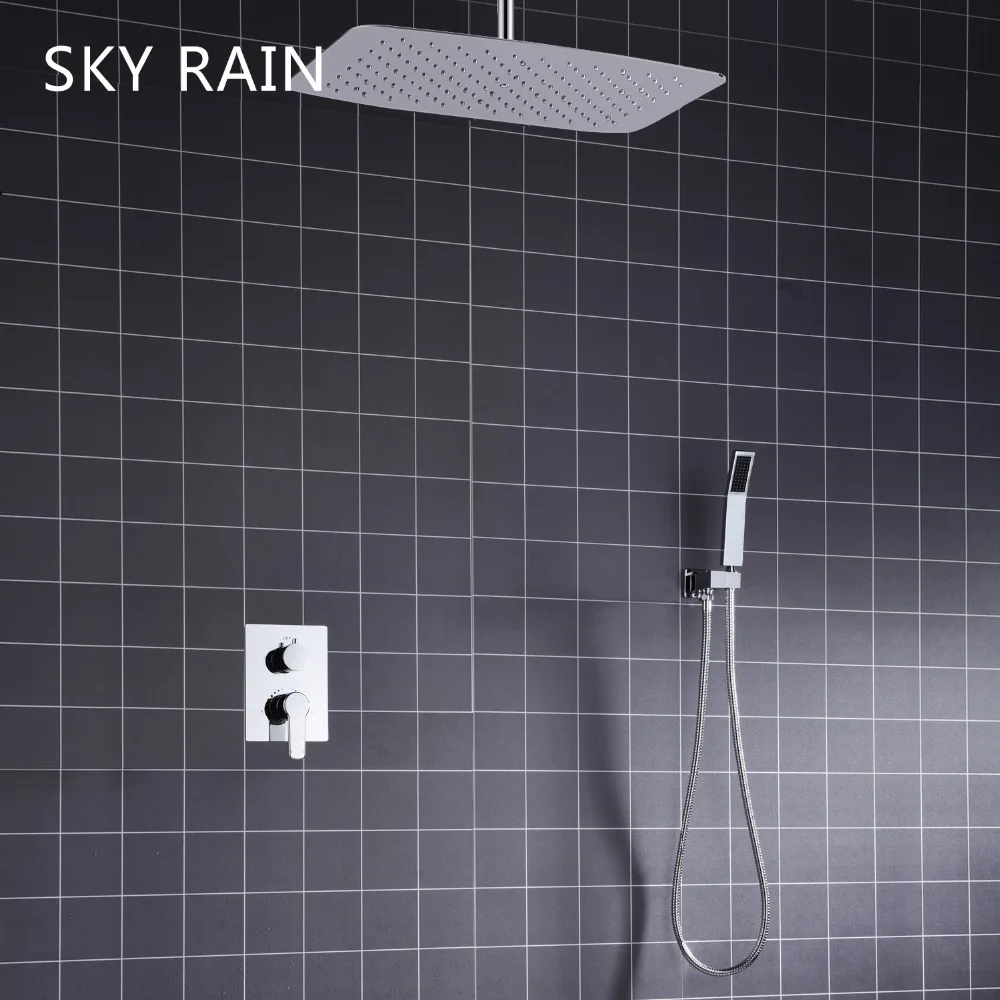 Хромированная настенная Душевая система SKY RAIN напор воздуха экономия