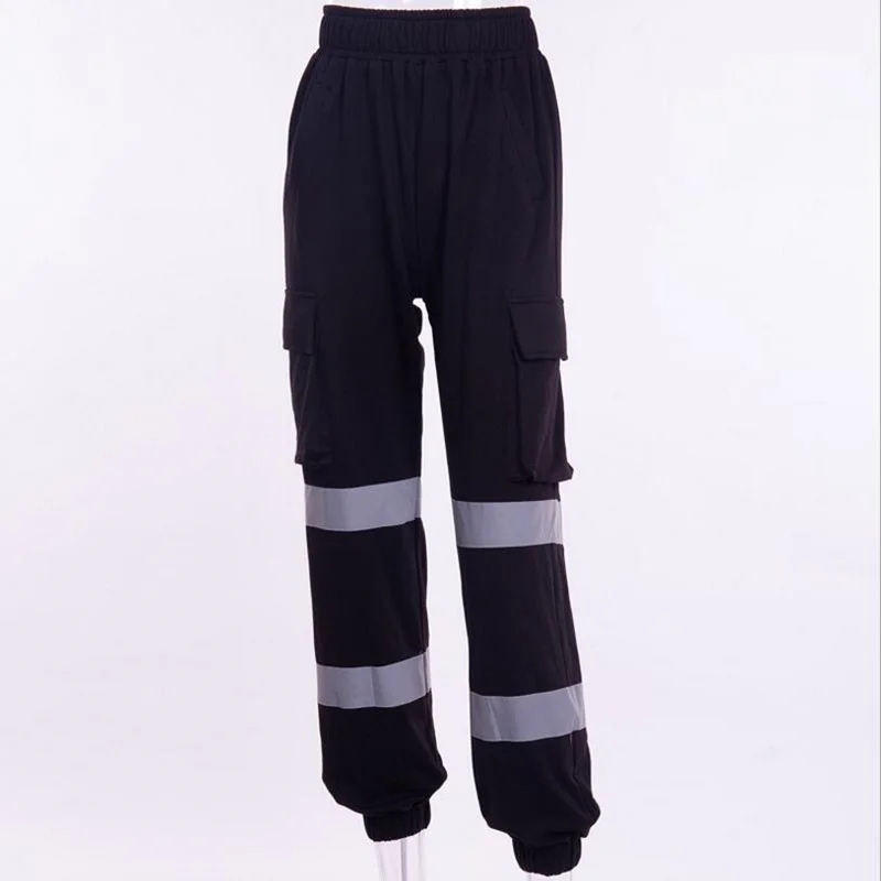 Новые Светоотражающие женские брюки Карго повседневные модные уличные 2019 Новое