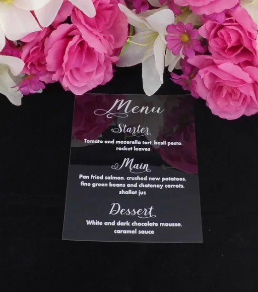 Индивидуальная акриловая Свадебная карта меню ME04|personalised cards|card cardpersonalised wedding cards |