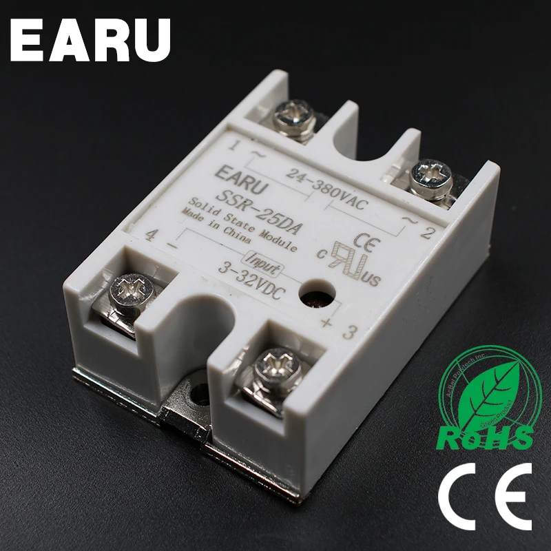Твердотельный релейный модуль SSR-10DA SSR-25DA 10A 25A 40A DC 3-32V до 24-380V AC SSR 10DA 25DA 40DA