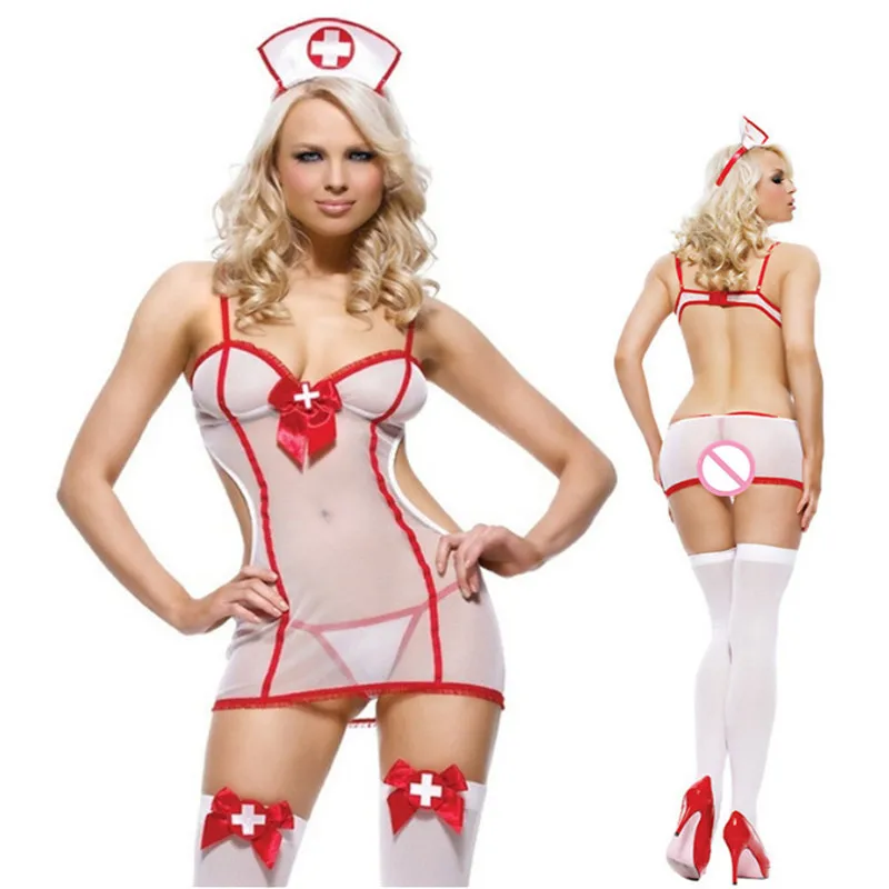 

Sex Lingerie Underwear Nurse cosplay Uniform white sexy perspective temptation Suit Role Playing hot women Erotic Babydoll Dress
