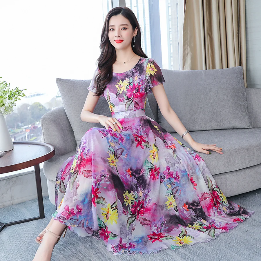 2021 элегантная женская обувь в богемном стиле с цветочным принтом шифоновое макси