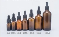 10pcslot 5ml 10ml 15ml 20ml 30ml 50ml 100ml amber glass liquid reagent pipette bottle eye dropper drop aromatherapy selling