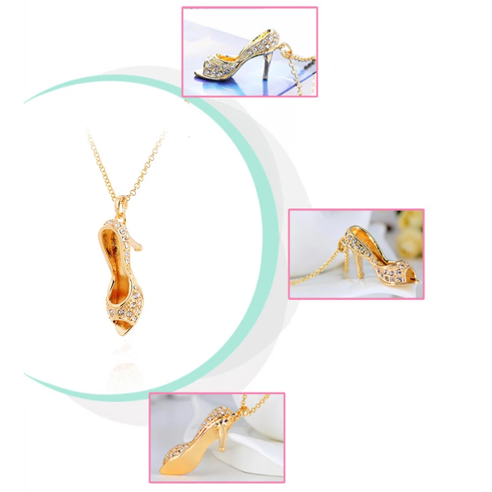 60Cm Women Fashion Pendant Necklace Rhinestone High Heel Shape Sweater Chain For Colorful | Украшения и аксессуары