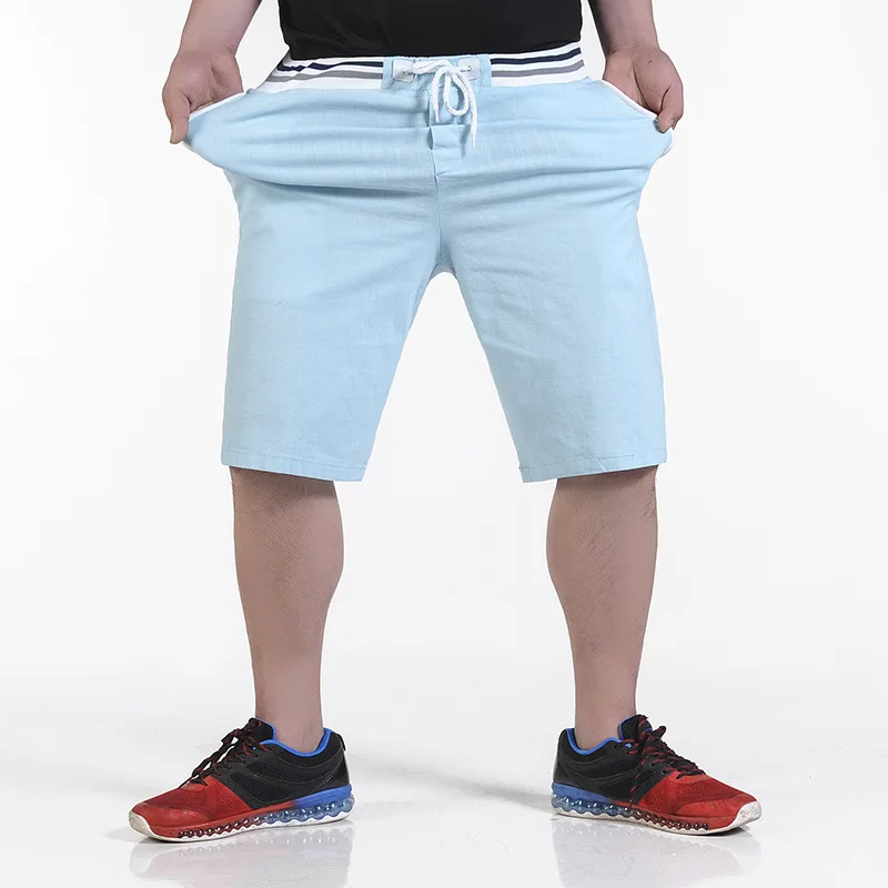 Новинка, мужские льняные шорты, большие размеры 6XL 7XL 8XL 9XL 10XL, тянущиеся мужские шорты, Летние удобные шорты, модные шорты для отдыха