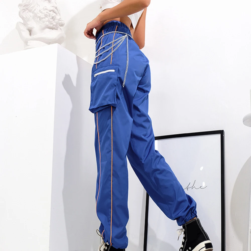 Женские Модные с высокой талией женские брюки-карго полиэфирного волокна